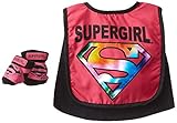 Baby-Girls Infant Supergirl Caped Bib and Bootie Set, Pink, One Size