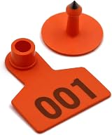 M.Z.A Numbered Ear Tags for Goats Pigs Cows Cattle 100 Pack Orange view 2