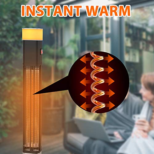 PATIOBOSS Electric Patio Heater, Freestanding Infrared Heater with 16