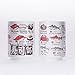 Japanese tea cup, Sushi-yunomi, ceramic, printed sushi and fish names and by English and Kanji, set of 2