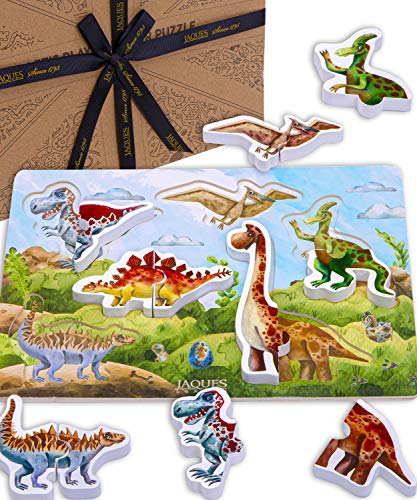 Jaques of London Dinosaurier holzspielzeug Puzzle – Ideales Kleinkind Dinosaurier Spielzeug, Holz Puzzle ab 3 4 5 6…