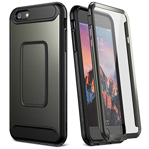 YOUMAKER Case for iPhone 6S, Full Body with Built-in Screen Protector Heavy Duty Protection Shockproof Case Cover for Apple iPhone 6S (2015) / 6 (2014) 4.7 inch - Gun Metal/Black