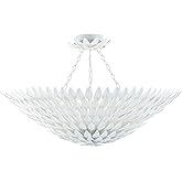 Crystorama Broche 8 Light Matte White Semi Flush Mount