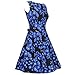 Costyleen Women's 1950s Vintage Floral Boat Neck Sleeveless Party Cocktail Casual Swing Dress with Belt