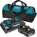Makita BL1850B2DC2X 18V LXT Lithium-Ion Battery & Dual Port Charger Starter Pack (5.0Ah)