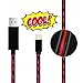 iPhone Cable Lingoboi 3.0FT Sync & Charging Cords Visible Flowing LED Lightning Cable for iPhone 7,SE,5,5s,6,6s,6 Plus,iPad Air,Mini,iPod (Black/Red)