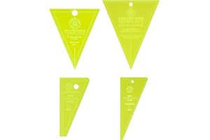 MISSOURI STAR QUILT CO. Acrylic Quilting Template Set of 4, Wedge Triangle & Wing | for Use with 10” and 5” Precut Fabric Squares | Essential Quilt Supplies for Cutting Patterns, Layer Cakes, and Charm Packs