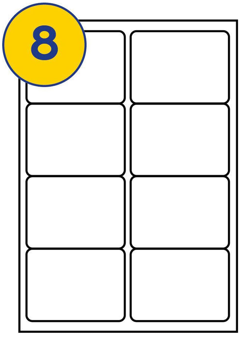 LABELS4U 500 Sheets A4, 8 Label per Sheet, Size 99.1 x 67.7mm (4000 Labels)