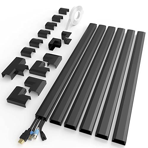 Black Cord Hider, Delamu Black Cord Cover, Large Black Cable Raceway