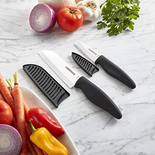 Farberware 5243363 Ceramic Knife Set, 2Piece, Black Pricepulse