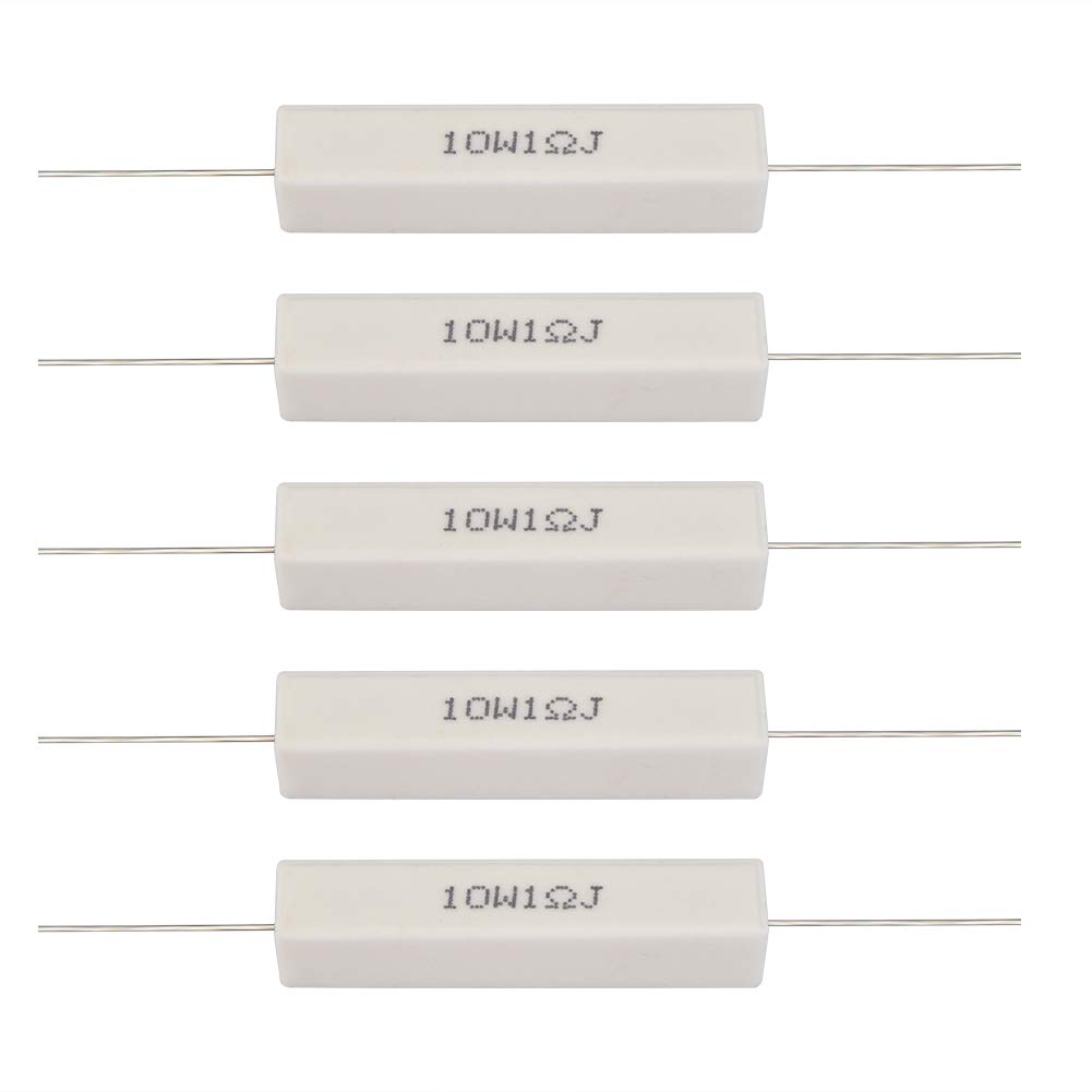 VBESTLIFE 10Pcs/Pack 1 ohm 10W Ceramic Speaker Divider Resistor Kit Speaker Divider Cement Resistor (1 ohm)