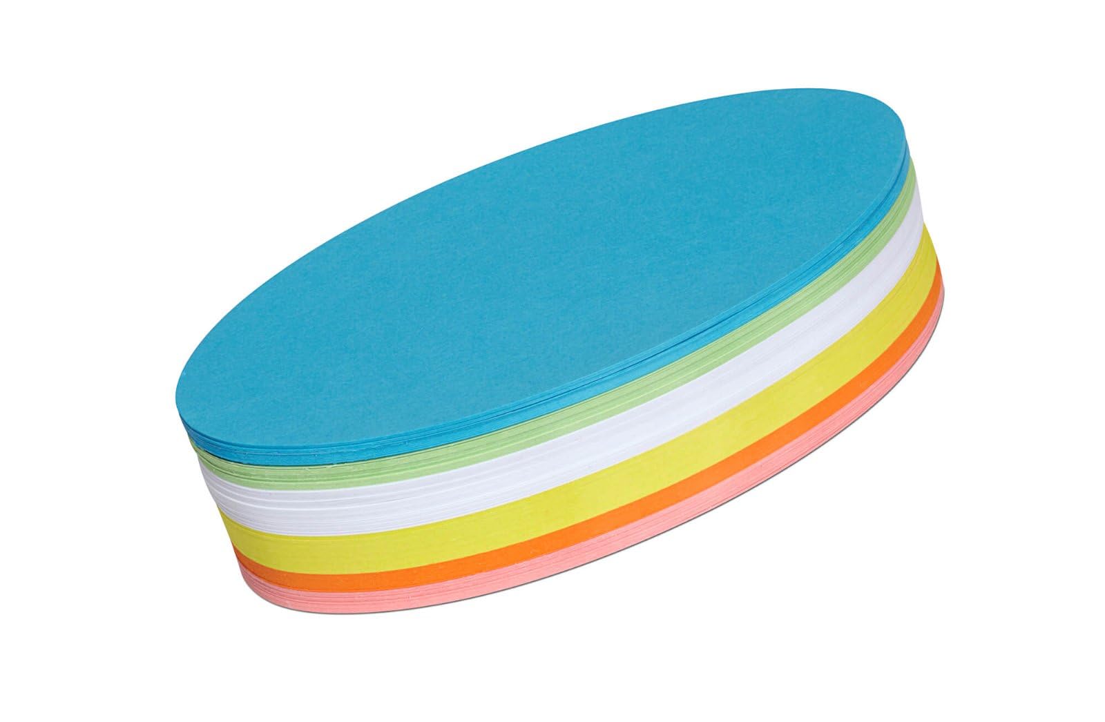 Maul Moderation Cards Oval, 110 x 190 mm, 150 g/m² Paper, Usable On Both Sides, Assorted Colours, 250 Pieces