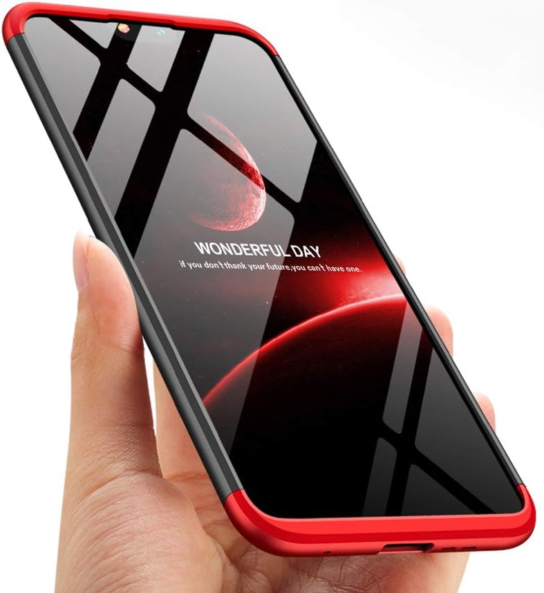 Tarkan Double Dip Matte Full Body Armour Shockproof Slim Hard Back Case Cover for Nokia 6.1 Plus (Red & Black, 360* All Angle Protection)
