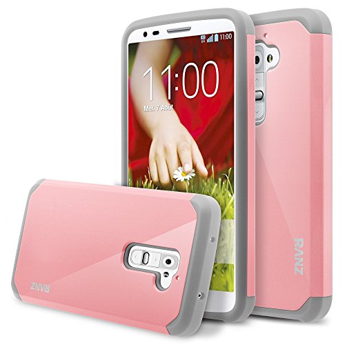 LG G2 Case, RANZ Grey with Pink Hard Impact Dual Layer Shockproof Bumper Case For LG G2(AT&T D800, T-Mobile D801,Global D802) LG G2 Case, RANZ Grey with Pink Hard Impact Dual Layer Shockproof Bumper Case For LG G2(AT&T D800, T-Mobile D801,Global D802)