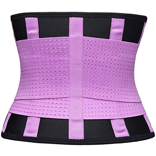 Waist Trainer Belt Waist Cincher Trimmer Slimming Body Shaper Belts Sport Girdle for Women (Medium, Purple2)