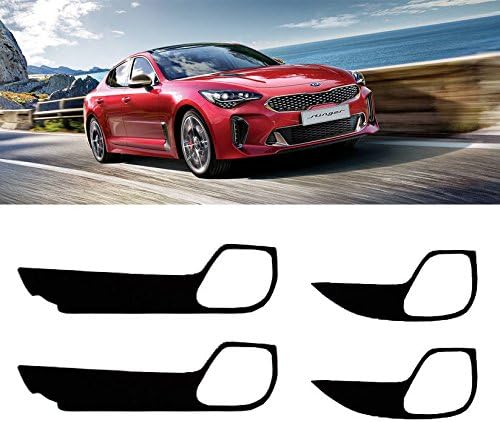 Aoneparts Carbon Fabric Inside Door Panel Protect Cover 4pcs for 2018~2019 KIA Stinger