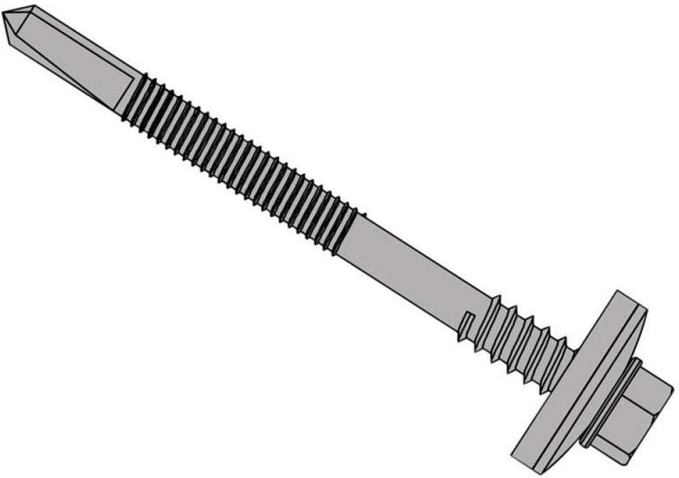 TechFast Heavy Duty Composite Sheet to Steel Roofing Screws, Black, 5.5 x 105mm