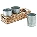 Artland Garden Terrace Flatware Caddy with 3 Jars, Seagrass/Galvanized