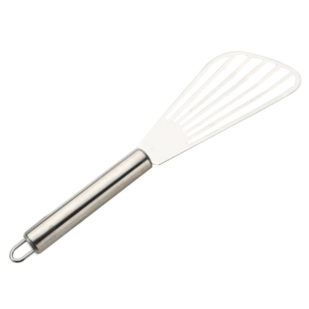 AKOAK Stainless Steel Fish Spatula, Utensils, Beveled-Edge Slotted Turner for Frying and Grilling