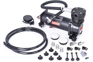 ZHSYMX Ultra Quiet Air Compressor, 3/8 NPT Super Silent 69DB 12V 300PSI Air Ride Suspension Compressor/Air Train Horn for Train/Truck/Car Black