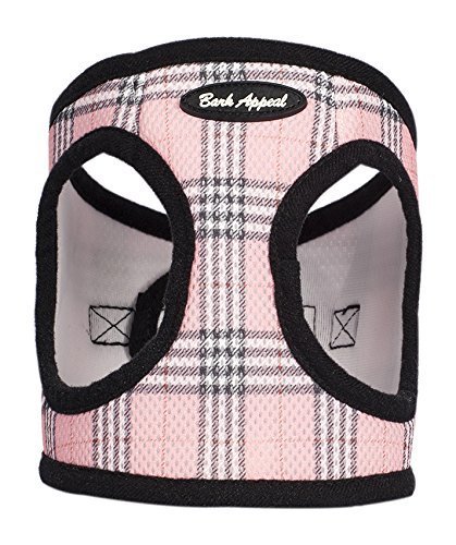 Bark Appeal Mesh Step in Harness, XX-Small, Pink Plaid