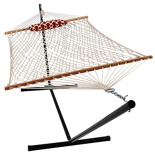 Sunnydaze Rope Hammock with Stand Combo 275Pound Capacity Includes