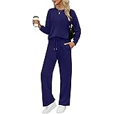 WIHOLL Lounge Sets for Women 2 Piece Travel Vacation Outfits Fall Sweatsuit Tracksuit