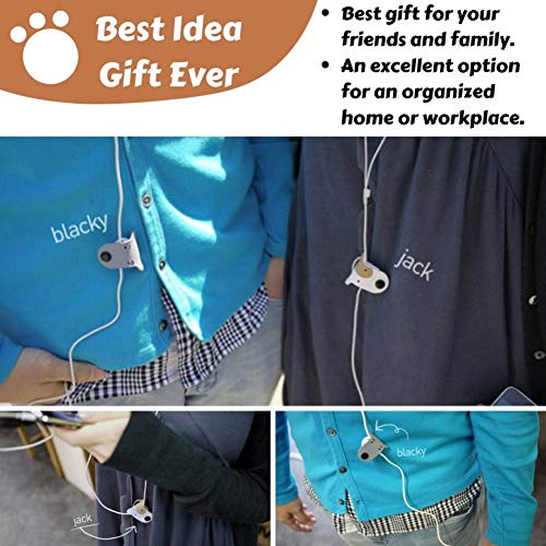 Earbuds Earphone Holder Cord Winder Clip Keeper Headphone Cord Wrap Management Headset Wire Organizer 2 PCS Cute Doggie Tangle Free Storage Case