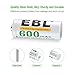 EBL E90/LR1/AM5/MN9100 N Size Batteries, N Rechargeable Battery 600mAh Ni-MH for Clock, LED Lights, Toys and Electronic Devices, Pack of 4