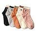 5 Pairs Of Cute Cat Womens Girls Casual Comfortable Cotton Crew Socks