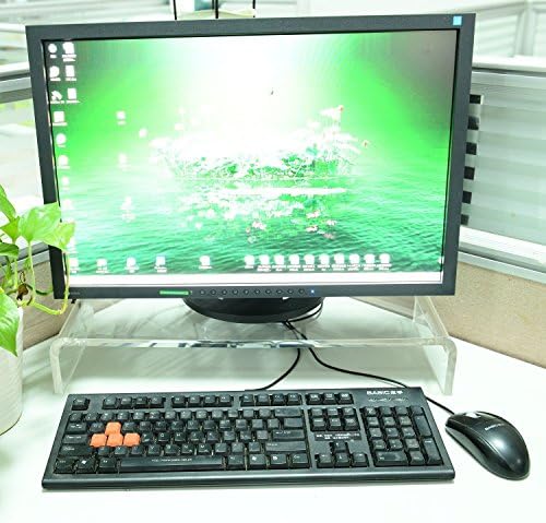 HomCom 21" Acrylic Computer Monitor Desk Riser Stand - Clear