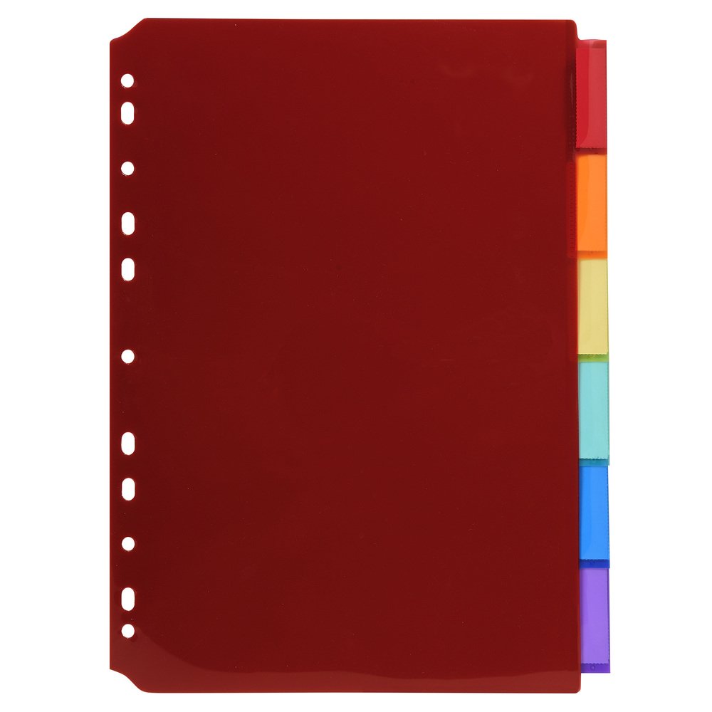 Exacompta - Ref 3906E - PP Document Dividers - Suitable for Use With A4 Documents, Made from Polypropylene, Pre-Punched & Pre-Printed - 6 Part Dividers - Multicoloured