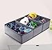homyfort Clothes Drawer Organizer Dividers, Foldable Closet Dresser Storage Box Bins Cubes Baskets for Underwear Bras Socks Lingerie Baby Clothing, Set of 6 (Grey with Pattern)