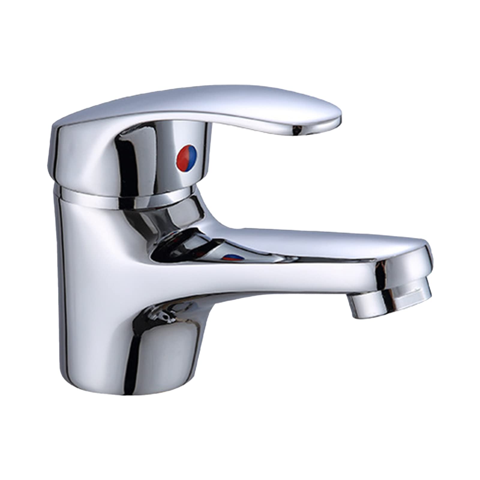 Andoer Taps for Bathroom Basin, Hand Wash Sink Taps Bathroom Sink Faucet Single Handle Brass Kitchen Basin Faucet Ceramic Valve Hot & Cold Water Mixed Water Tap Polished Chrome with Hose