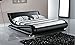 GREATIME Modern Trending Waved Bed, Upholstered Faux Leather, Easy Assembly, Strong Wood Slats Support Platform Bed (King Size, Black Color)