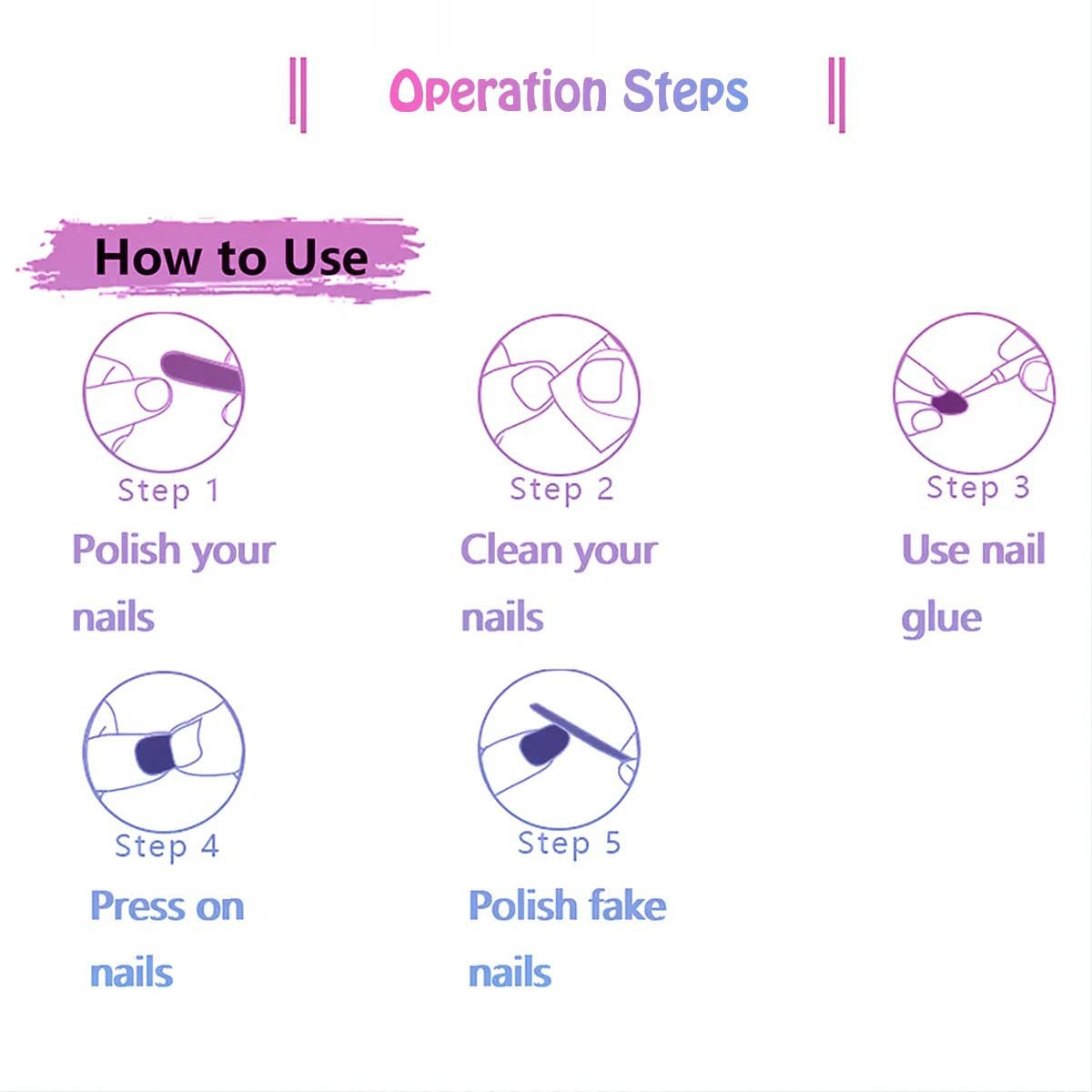 ANDGING Press on Nails Short Medium Stiletto, Fake Nails for Women with Nude Pink Black Ombre Tips Design, Full Cover Acrylic Nails Press on, Reusable Glue on Nails Stick on Nails for Christmas 24Pcs - Image 5