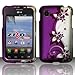 Thousand Eight(TM) For LG Optimus Dynamic II L39C - Rubberized cover case+ [FREE Touch Screen Stylus] (Design Purple/Silver Vines)