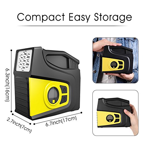 Balight Portable Air Compressor Pump 12V 120PSI - Portable Tire Infaltor with Pressure Gauge and 3 Modles Emergency Lighting for Car, SUV, Trunk, Motorcycle, Bicycle, ball,and Others Inflatable - Thumbnail 3