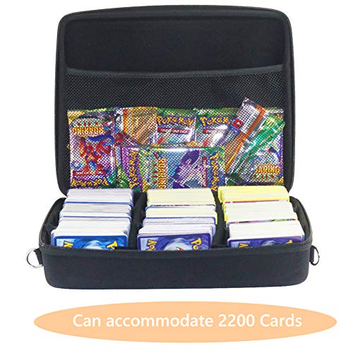Borya Extra Large Hard Game Cards Carrying Case for 2200 Cards. Fits for Pokemon Trading Cards, CAH Card Game and All Other Card Games.