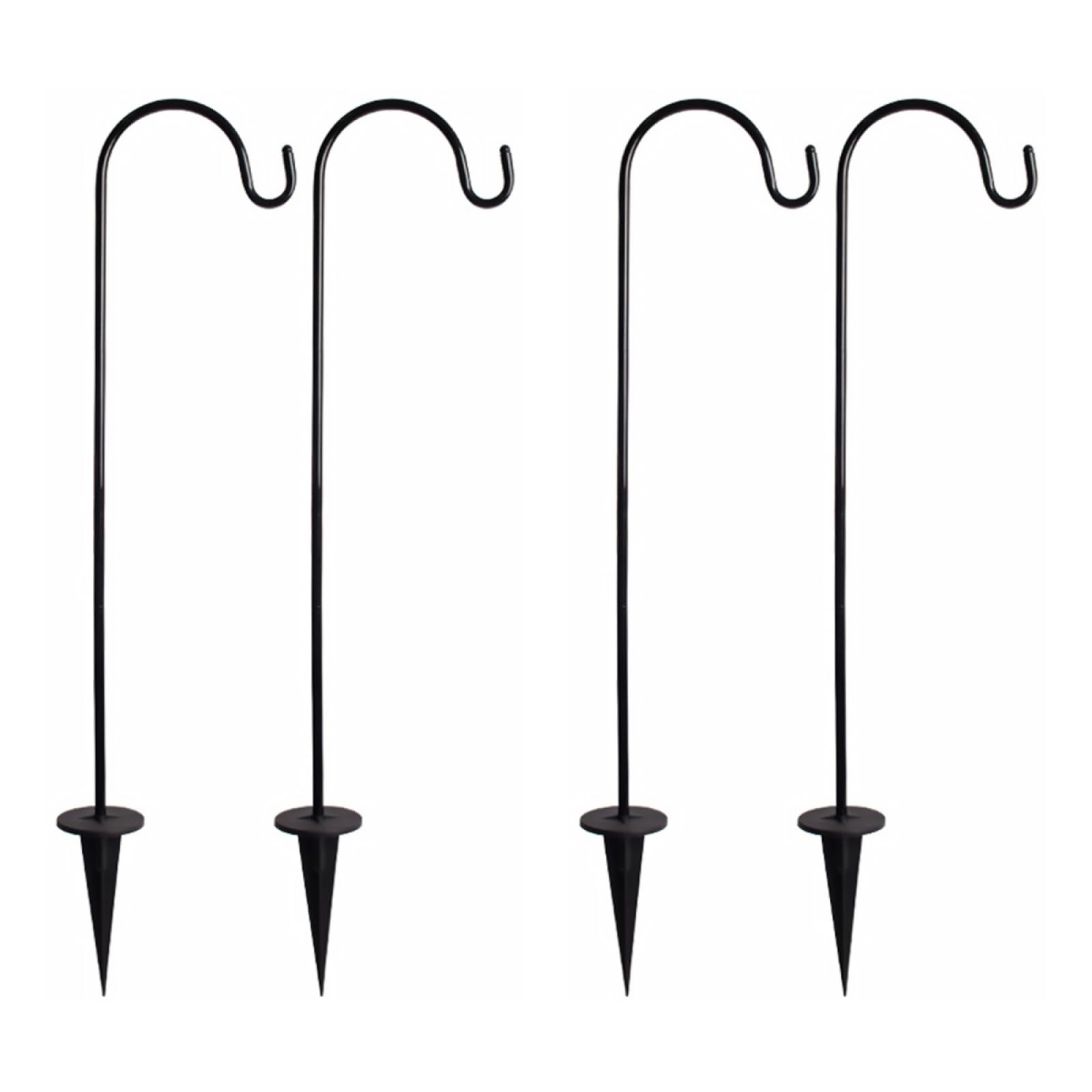 Photo 1 of BESPORTBLE Shepherd Hook for Outdoor: 4 Pack 24inch Metal Shepherd's Hook Black Garden Bird Feeder Pole for Hanging Solar Lanterns Flower Basket Wedding Decor