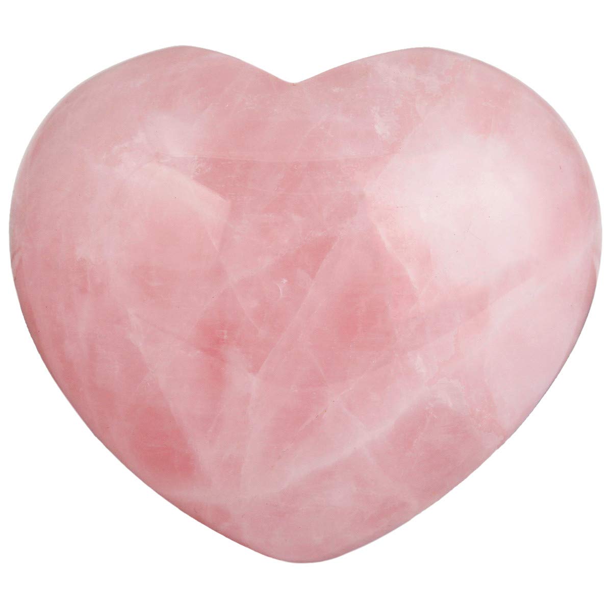 Nupuyai Rose Quartz Heart Palm Worry Stone for Chakra Reiki, Healing Crystal Love Stone for Home Decoration 45mm