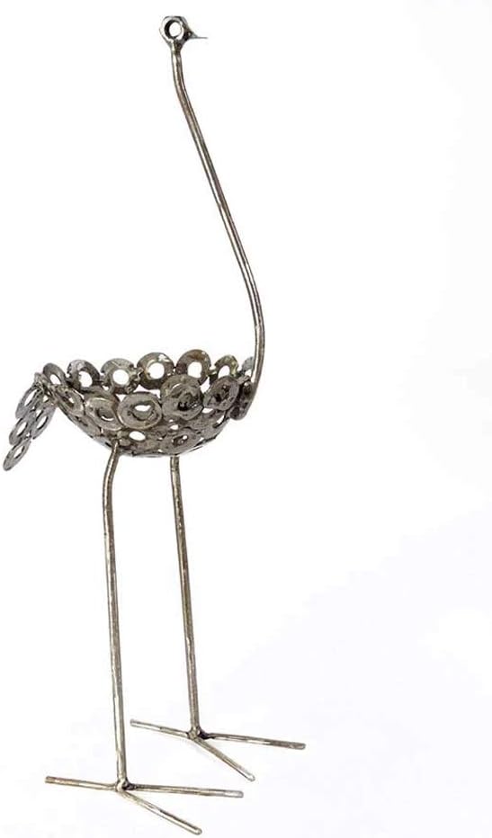 Small Recycled Metal Ostrich Plant Holders