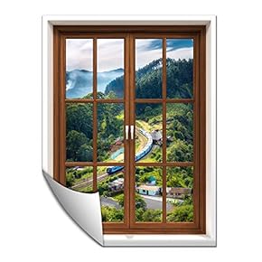 Wall Paper Small Wall Mural Beautiful Scenery Out of The Window Wall Art Removable Wall Decoration for Bedroom Living Room - 24x32 inches