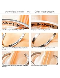 Brazalete de acero inoxidable para mujer, regalo de cumpleaños para mujer, regalo inspirador impresionado, grabado para tu ser querido y mejores amigos (plata)