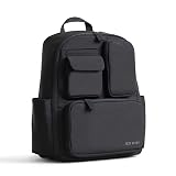 Itzy Ritzy Utility Diaper Bag Backpack – Features 17 Pockets (Including 2 Insulated Bottle Holders) & Trolley Sleeve and Includes Stroller Straps & Changing Pad – Part of the Belong Collection (Black)