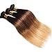 Ombre Brazilian Straight Virgin Hair Bundles Blonde 100% Human Hair Weave Extensions Three Tone 1b/4/27 Light Brown Hair Weaving 12 12 12inch