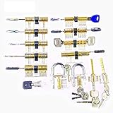 Practice Lock Set,Farway Lock Opener Kit Stainless Steel Lock 14pcs for Locksmith Tool