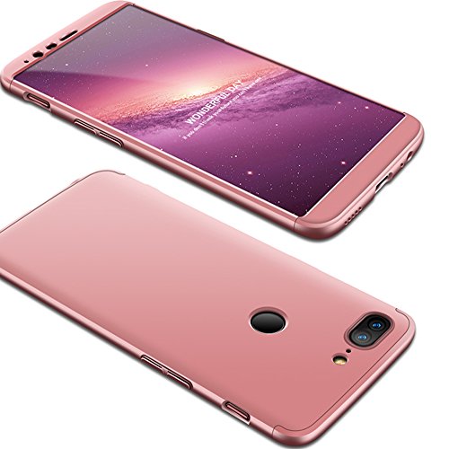 OnePlus 5T Case, Ranyi [Full Body 3 in 1] [Slim & Thin Fit Tightly] [360 Degree Protection] Premium Hybrid Bumper 3 in 1 Electroplated Hard Case Cover for OnePlus 5T (2017), rose gold