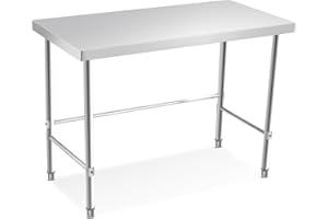 Stainless Steel Table 48x24 in, Commercial Home Kitchen Prep Work Metal Table with Open Base
