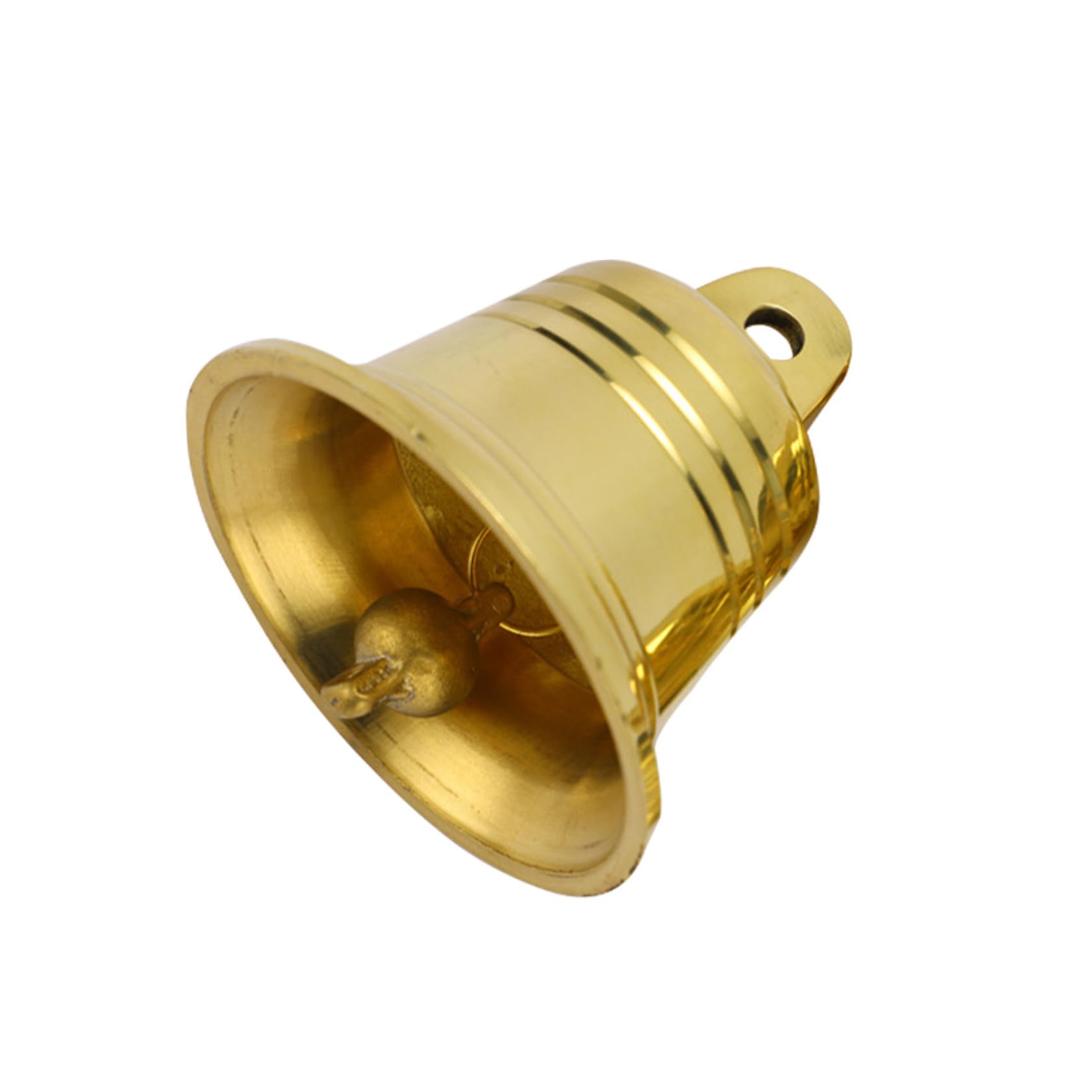 HOMSFOU 2pcs Antique Copper Bell Hanging Ornaments for Home Office Vintage Pendants Crafts for Garden Decor Keychains and Holiday Decorations